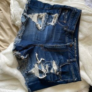 American Eagle Outfitters Distressed Blue Jean Shorts